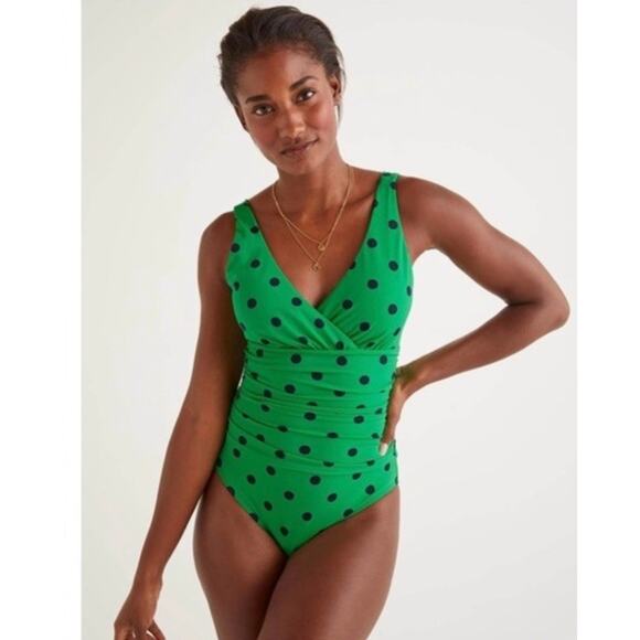Boden Other - Boden Talamanca Polka Dot One Piece Swimsuit Green Blue Womens Size 10 (989)